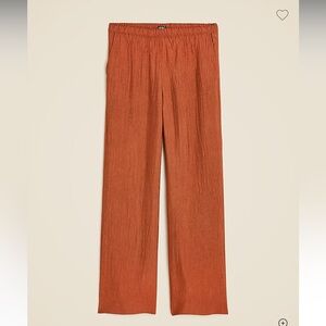 J. Crew Stratus Texture Satin Wide Leg Pants in Terracotta